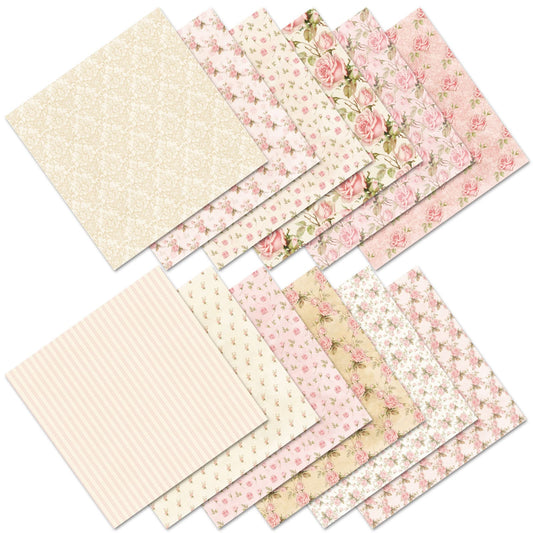 Scrapbookpapier mit Blumenmuster in Rosa