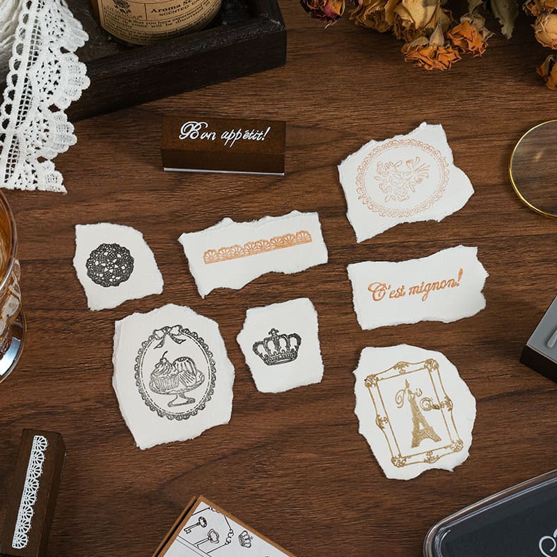 4PCS Beautiful Moments Wooden Stamp