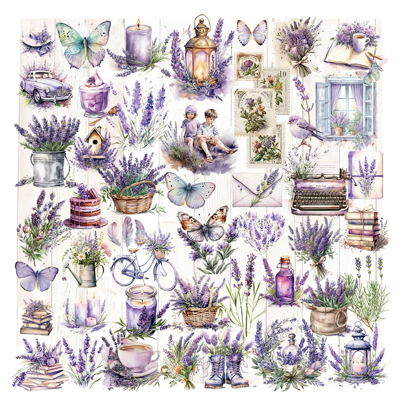 50PCS Lavender Series Stickers