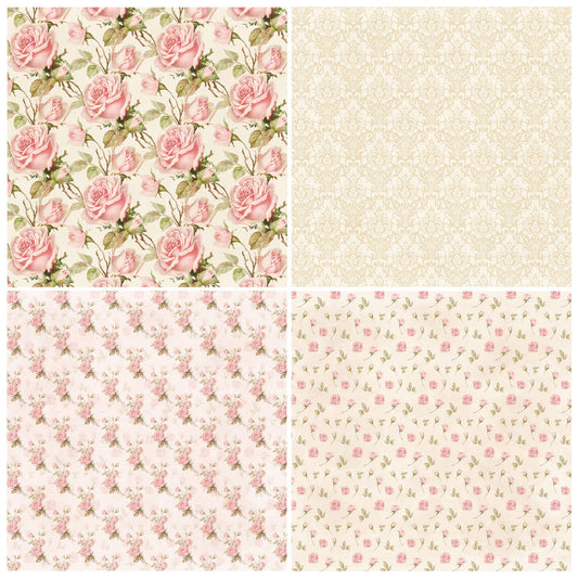 Pink Floral Scrapbook Paper