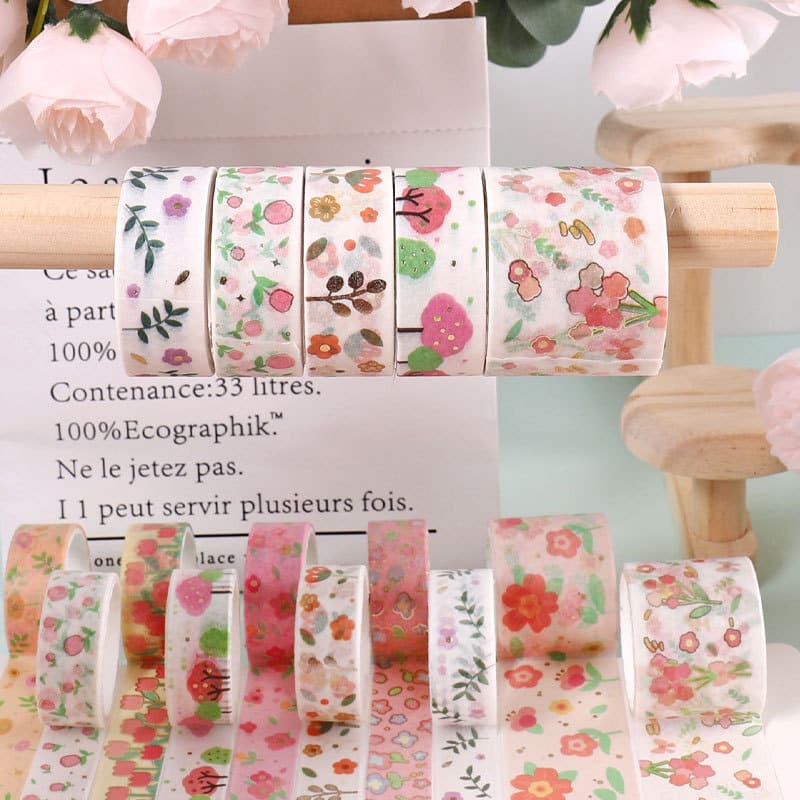 10PCS Small Floral Series Washi Tape Set