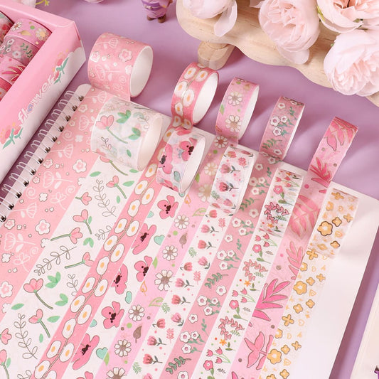 10PCS Small Floral Series Washi Tape Set