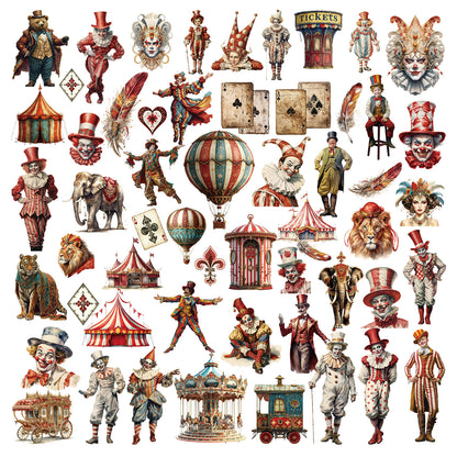 58PCS Circus Series Stickers