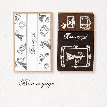 4PCS Beautiful Moments Wooden Stamp