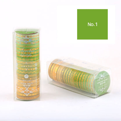 20PCS Ultra-Fine Divider Line Series Washi Tape Set