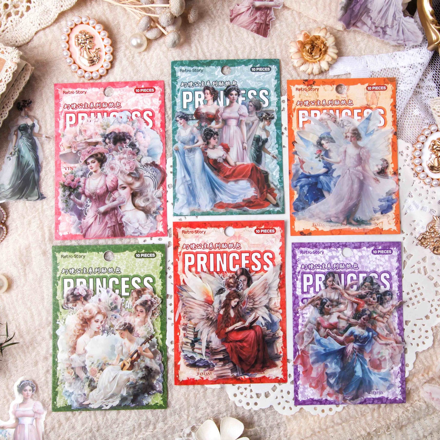 10PCS Princess Series Stickers