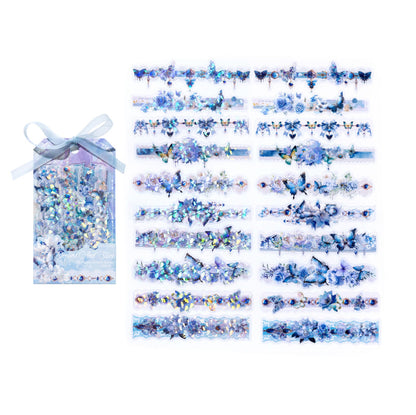 20PCS Floral Butterfly Long Stickers