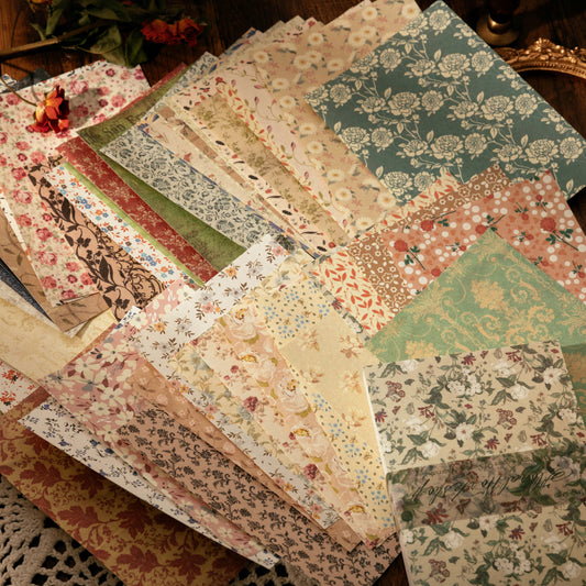 Lot de 100 feuilles de papier pour scrapbooking vintage