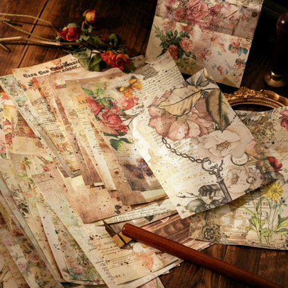 100 PCS Vintage Scrapbook Paper