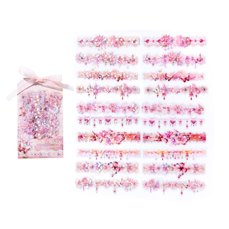 20PCS Floral Butterfly Long Stickers