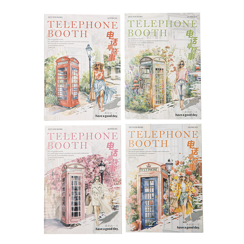 20PCS Telephone Booth Series Stickers