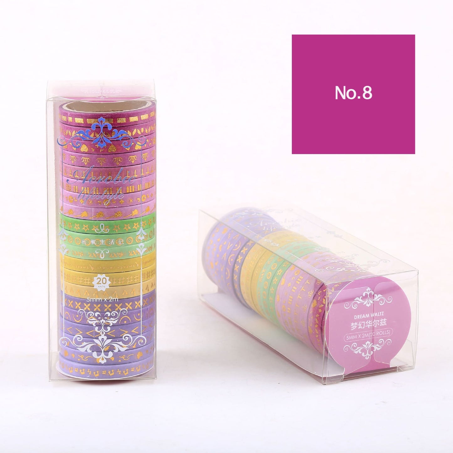 20PCS Ultra-Fine Divider Line Series Washi Tape Set