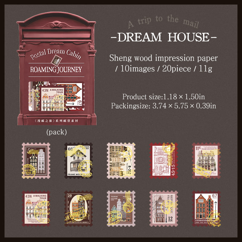 Gold-embossed postage stamp Scrapbook Paper