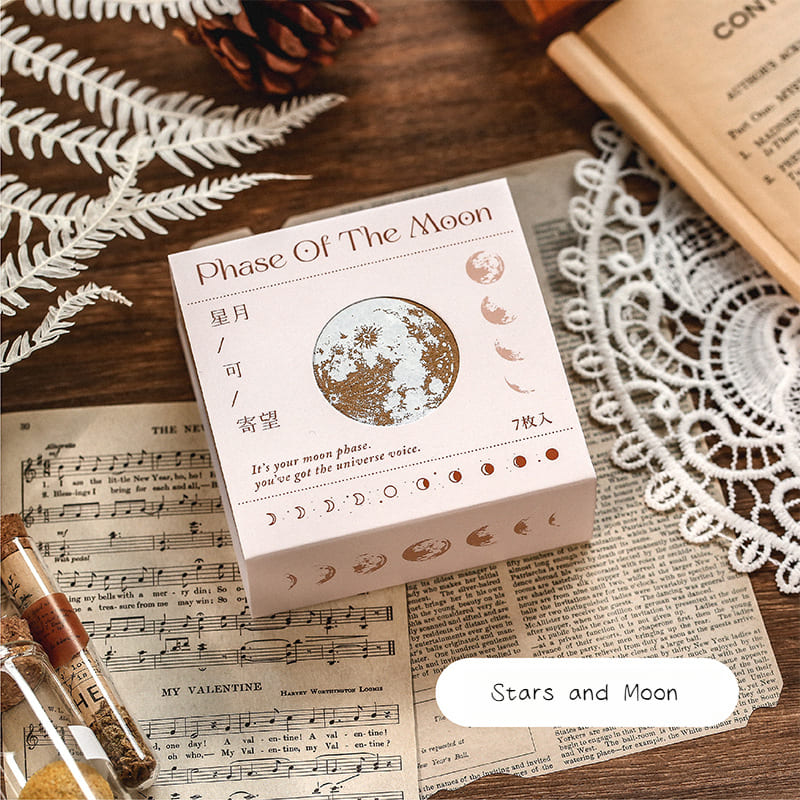 7PCS Romantic  Series Wooden Stamp