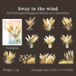 10PCS- Pampas Grass Series Shell Finish Stickers